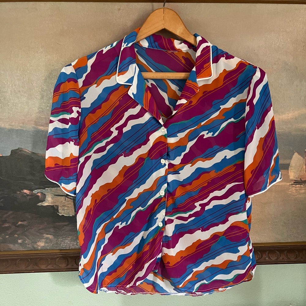 VINTAGE Short sleeve button up